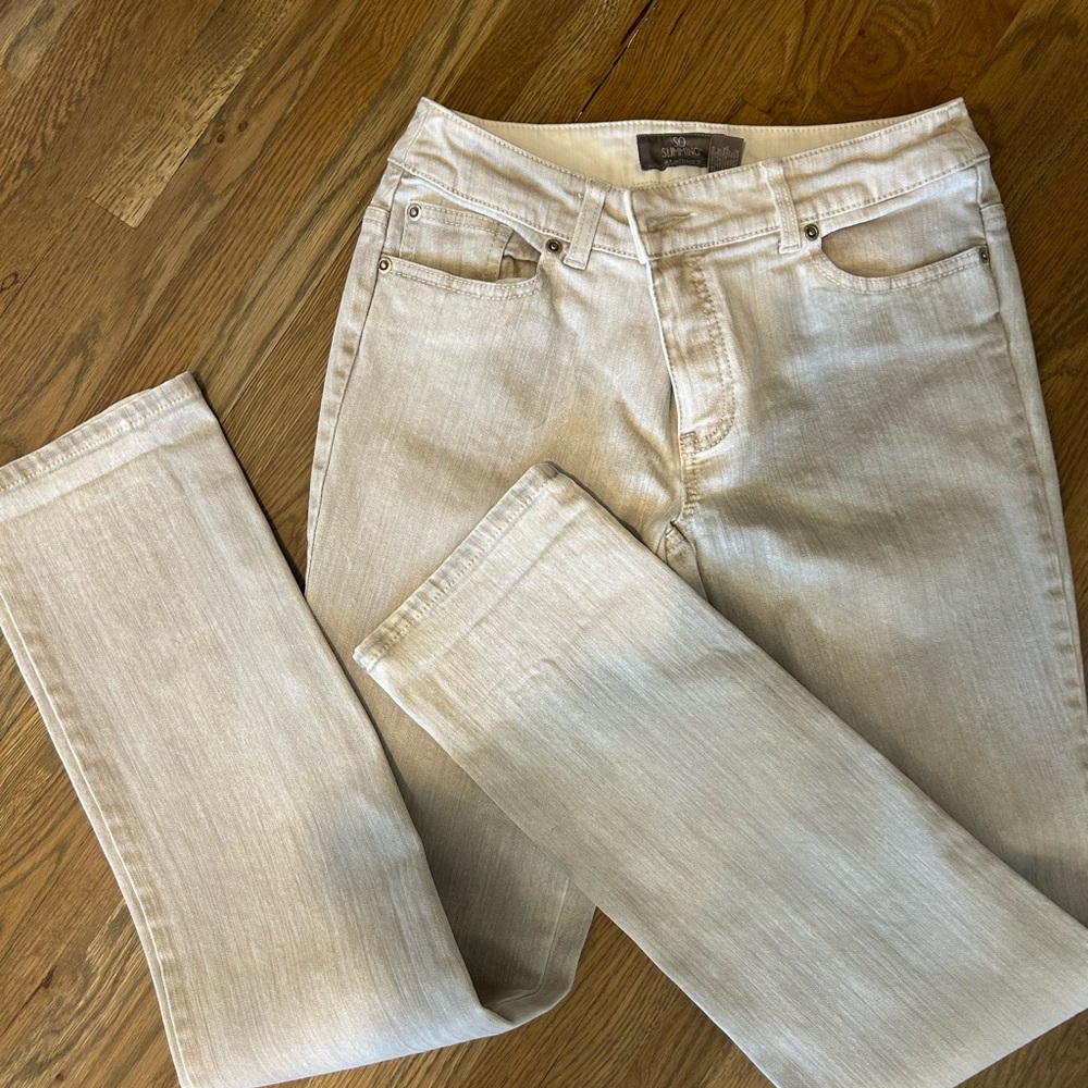 Chico's Cream Straight Leg Jeans